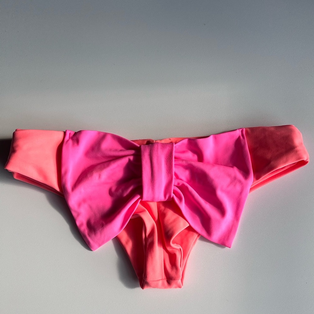 Lolli Swim Coral and Pink Bow Swim Bottom